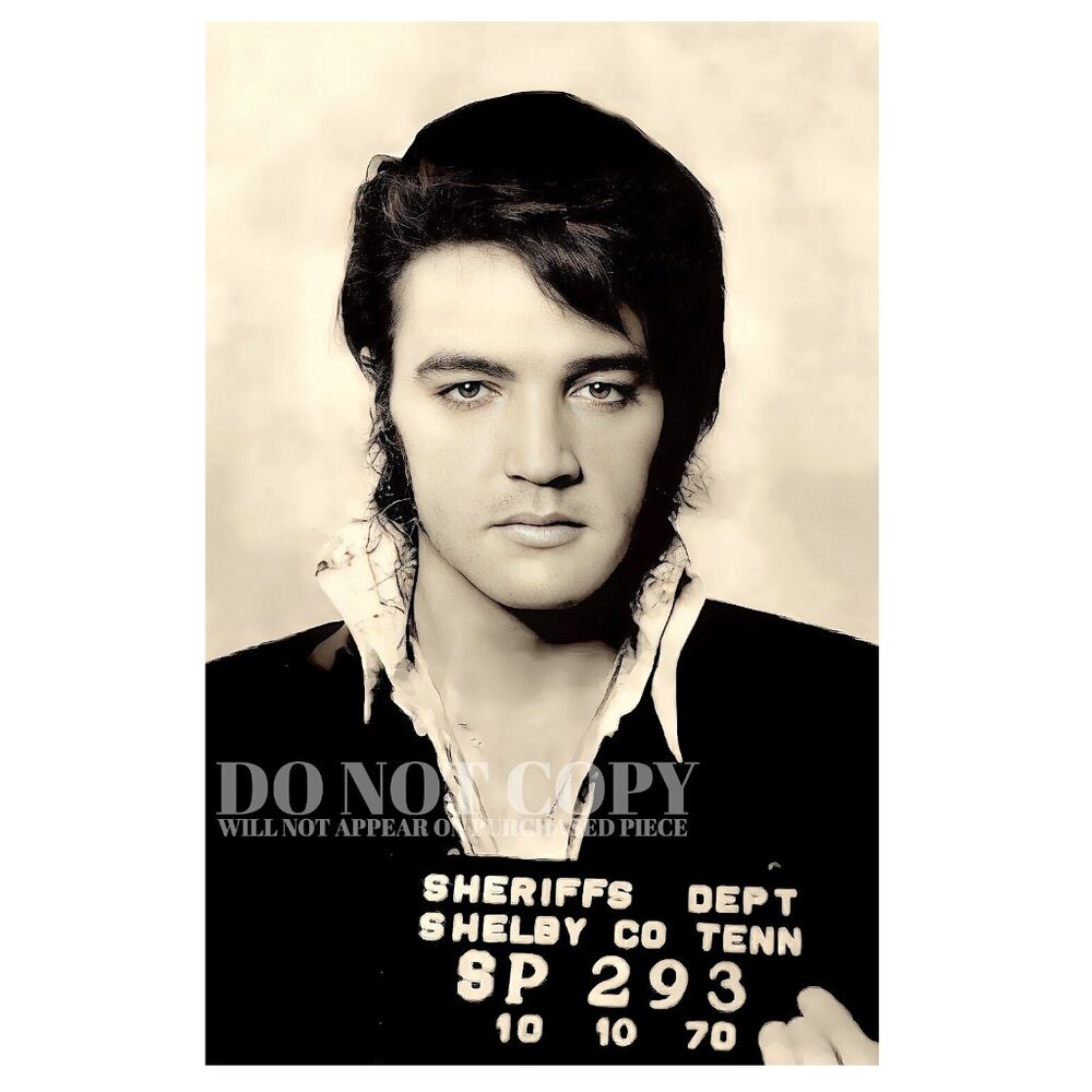 Elvis Mugshot Photograph 11 X 17 ~ Coolest 1970 Mug Shot Photo ~ RARE Poster Art